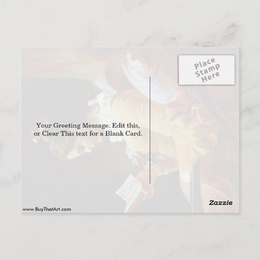 Carte Postale Lecture Femme Par Jean-Honore Fragonard (Dos)