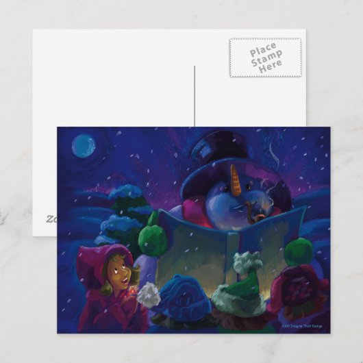 Carte Postale Lecture hivernale (Devant / Derrière)