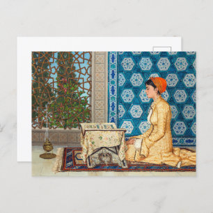 Carte Postale Lecture jeune femme   Osman Hamdi Bey  