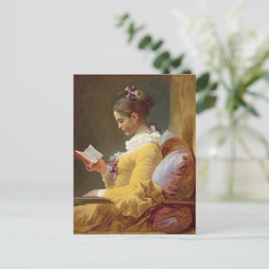 Carte Postale Lecture jeune fille (Debout devant)