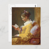 Carte Postale Lecture jeune fille (Devant / Derrière)