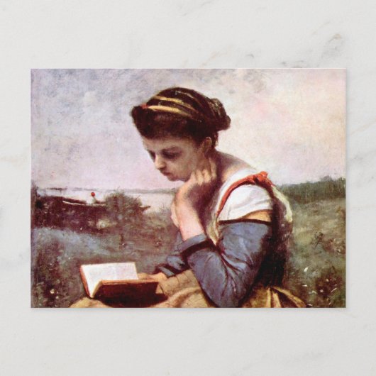 Carte Postale Lecture par Jean-Baptiste Camille Corot (Devant)