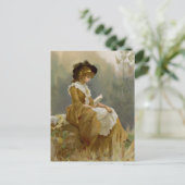 Carte Postale Lecture vintage Blond Lady (Debout devant)