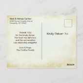 Carte Postale L'écureuil et le Citrouille tombent Merci rustique (Dos)