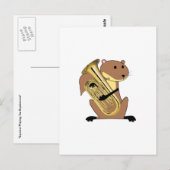 Carte Postale L'écureuil joue de l'euphonium (Devant / Derrière)