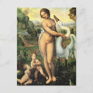 Carte Postale Léda de Léonard de Vinci et le Cygne