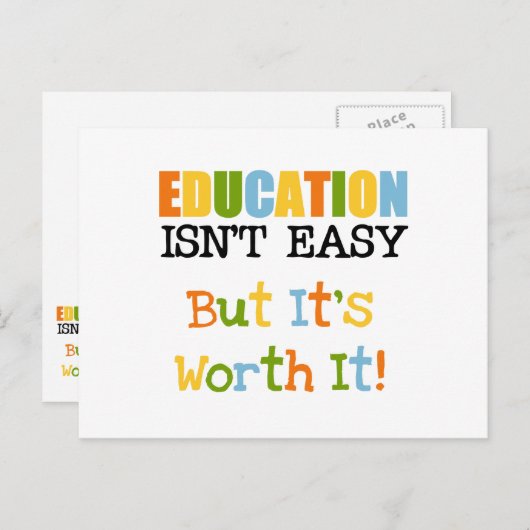 Carte Postale L'éducation vaut la peine (Devant / Derrière)