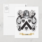 Carte Postale Lee Coat of Arms (Family Crest) (Devant / Derrière)