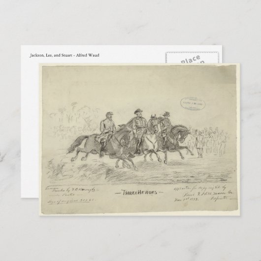Carte Postale Lee, Jackson, Stuart (Devant / Derrière)