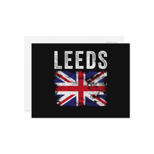 Carte Postale Leeds UK Drapeau Angleterre Souvenir (Devant/Arrière en situation)