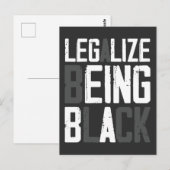 Carte Postale Légaliser être Black History Mois, instruction (Devant / Derrière)