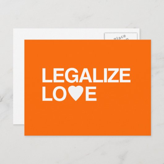 CARTE POSTALE LÉGALISER L'AMOUR (Devant / Derrière)