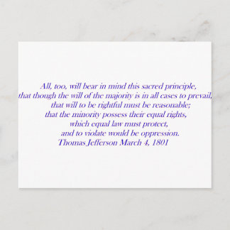 Carte Postale L'égalité de droit doit protéger....