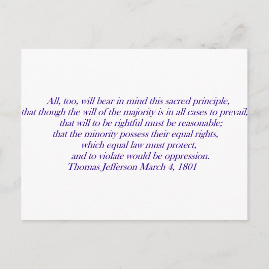 Carte Postale L'égalité de droit doit protéger.... (Devant)