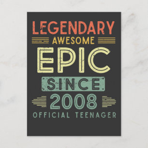 Carte Postale Légendaire 13e anniversaire 2008 Adolescent offici