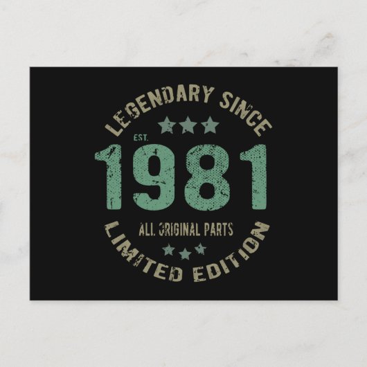 Carte Postale Légende 40 ans Anniversaire 40e Anniversaire (Devant)