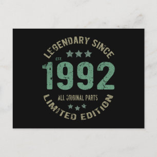 Carte Postale Légende d'anniversaire 33 ans Cadeau d'anniversair