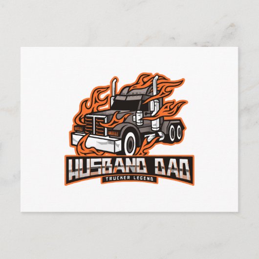 Carte Postale Légende du camionneur papa mari (Devant)