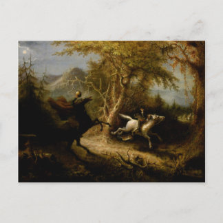 Carte Postale Légende du cavalier sans tête fantôme d'Halloween