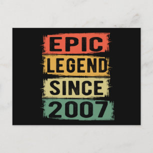 Carte Postale Légende Épique Depuis 2007 Vintage 2007 Cadeau d'a