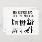 Carte Postale L'Eglise a quitté le bâtiment (Devant / Derrière)