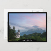 Carte Postale L'église avec les Alpes au coucher du soleil (Devant / Derrière)