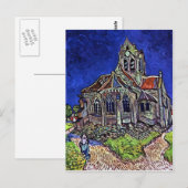 Carte Postale L'église d'Auvers par Vincent van Gogh 1890 (Devant / Derrière)