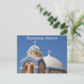 Carte Postale L'église de Santorin en Grèce  (Debout devant)