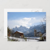 Carte Postale L'église des Dolomites en hiver (Devant / Derrière)