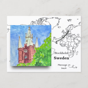 Carte Postale L'église Sainte-Claire à Stockholm, Suède