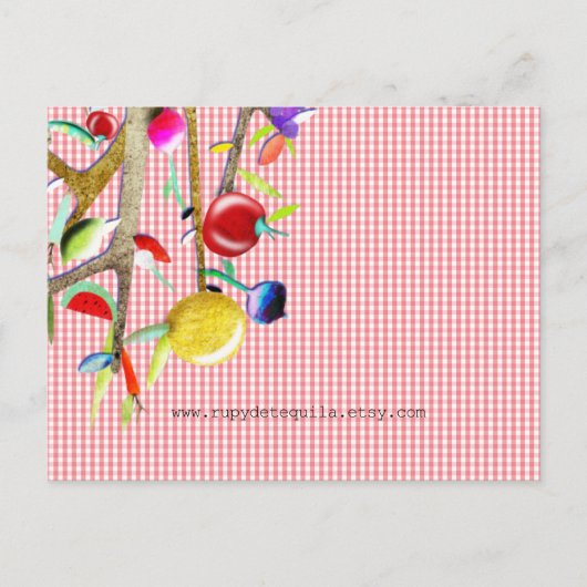 Carte Postale Légume Aquarelle Vichy Motif (Devant)