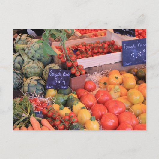 Carte Postale légumes au marché de la Provence (Devant)