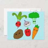 Carte Postale Légumes Chibi (Devant / Derrière)