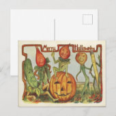 Carte Postale Légumes dansants Halloween Vintage (Devant / Derrière)