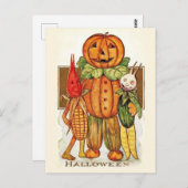 Carte Postale Légumes d'Halloween vintage (Devant / Derrière)
