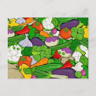 Carte Postale Légumes mélangés