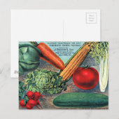 Carte Postale Légumes vintages (Devant / Derrière)