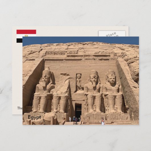 Carte Postale L'Egypte, le grand temple de Ramses II, Abu Simbel (Devant / Derrière)