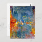 Carte postale Leicester Square la nuit par Monet (Devant / Derrière)