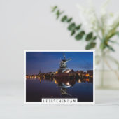 Carte Postale Leidschendam moulin à vent avec réflexion la nuit (Debout devant)