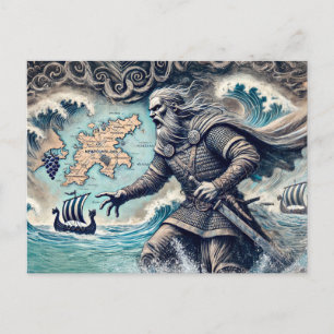 Carte Postale Leif Erikson dans le dessin de calcaire Pastel