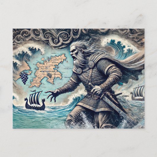 Carte Postale Leif Erikson dans le dessin de calcaire Pastel (Devant)