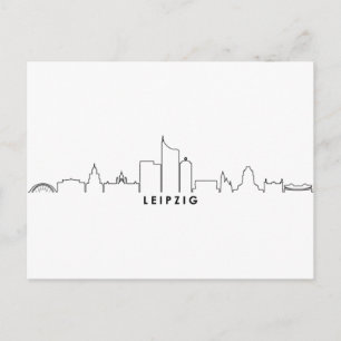 Carte Postale LEIPZIG Allemagne City Skyline Silhouette
