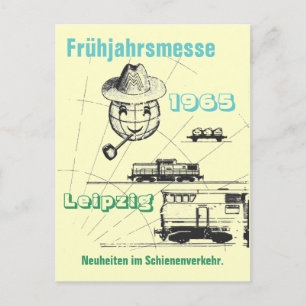 Carte Postale Leipziger Frühjahrsmesse Werbedesign DDR.