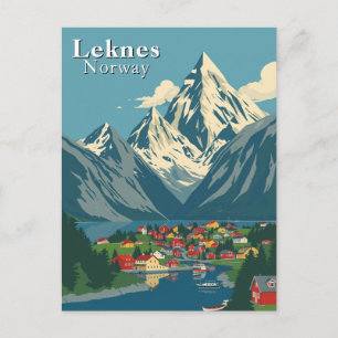 Carte Postale Leknes, Norvège Art Montagne