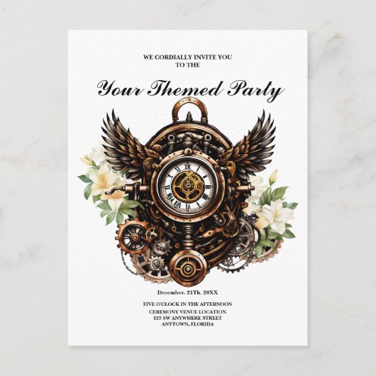 Carte Postale L'élégance de Steampunk Floral Magic (Devant)