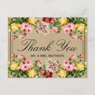 Carte Postale L'élégante collection Vintage de Mariages floraux