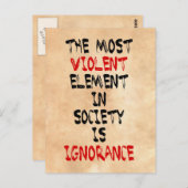 Carte Postale L'élément le plus violent de la société est l'igno (Devant / Derrière)