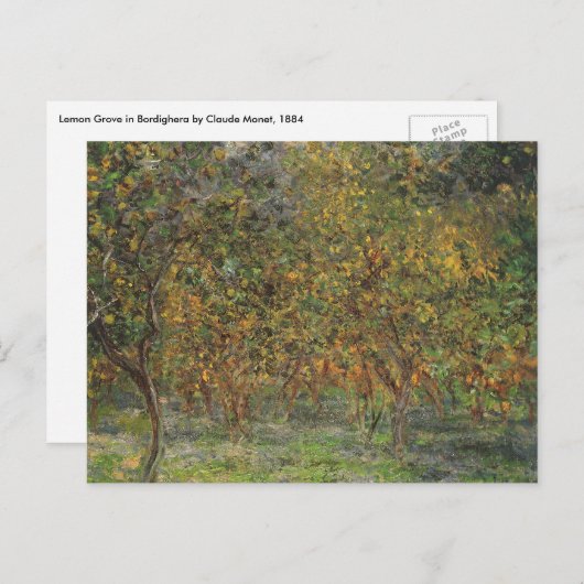 Carte Postale Lemon Grove à Bordighera par Claude Monet (Devant / Derrière)