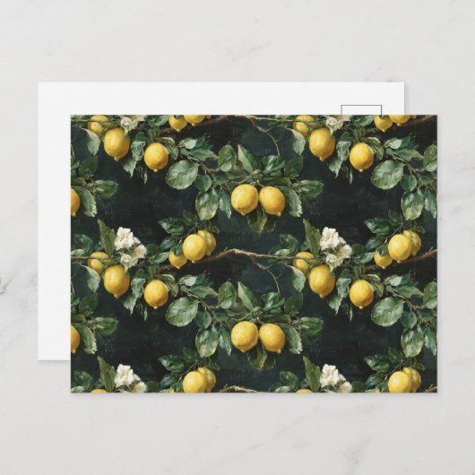 Carte Postale Lemon Tree Motif sans couture (Devant / Derrière)